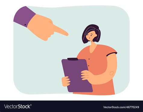 Hand Finger Pointing At Sad Guilty Employee Vector Image