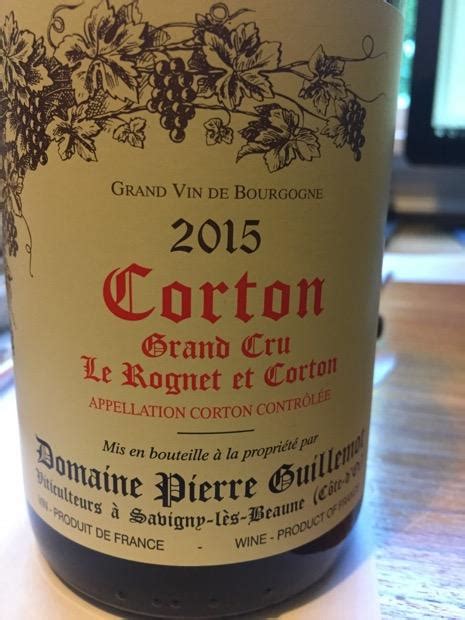 Domaine Pierre Guillemot Corton Le Rognet Et Corton France