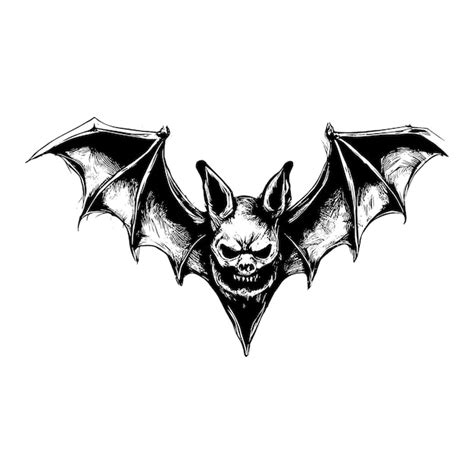 Premium Vector Halloween Scary Bat Sketch Closeup