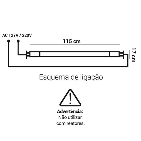 Lâmpada LED Tubular T5 117cm 6500K Branco Frio 18w Bivolt LED RS