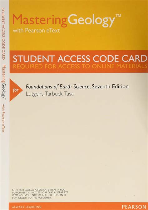 Masteringgeology With Pearson Etext Valuepack Access Card For