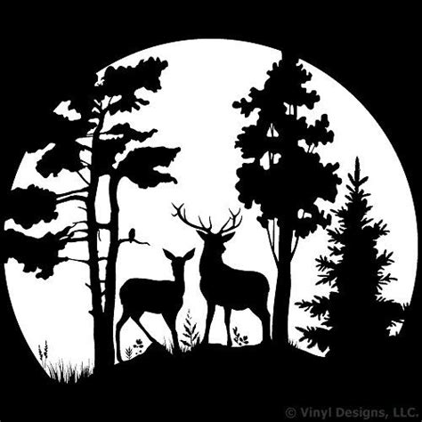 Free Deer And Tree Silhouette, Download Free Deer And Tree Silhouette ...