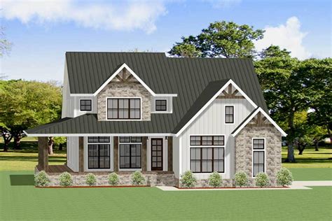 4 Bedroom Open Concept Craftsman Home Plan With Den And Bonus Room