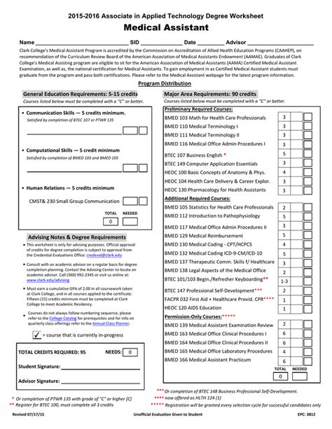 Medical Assistant Printable Worksheets