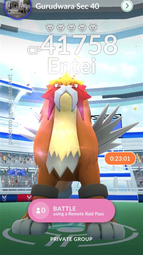 Entei Raid Boss Pokemon Go