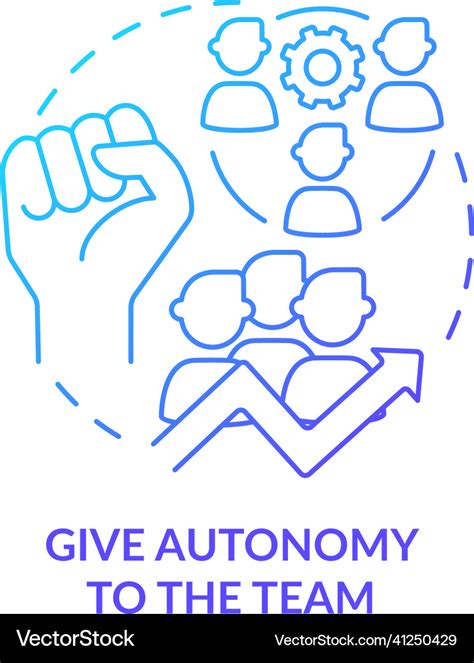 Give Autonomy To Team Blue Gradient Concept Icon Vector Image