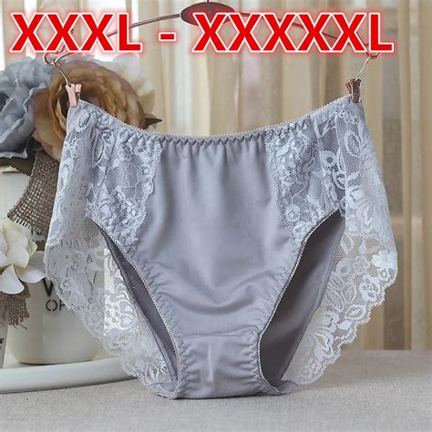 Plus Size Sexy Lace Women Meryl Mid Waist Panties Lingerie XXL XXXXL