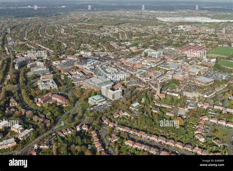 An Aerial View Of The Centre Of Solihull A Town In The West Midlands