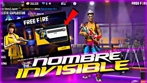 C Mo Poner Mi Nombre Invisible En Free Fire En Menos De Minutos