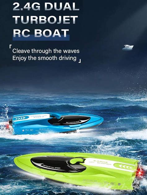 Bateau RC avec lumières LED bateau télécommandé rapide avec lumières 2