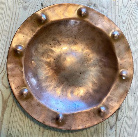 Antique Hand Hammered Copper Arts Crafts Period Bowl Etsy