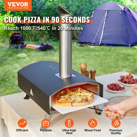 Vevor Vevor Outdoor Pizza Oven 12 Inch Wood Pellet And Charcoal Fired Pizza Maker Portable