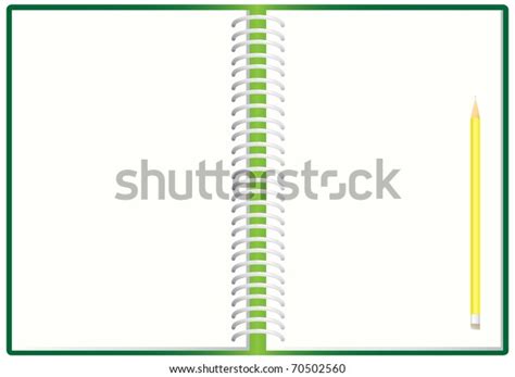 Open Spiral Notebook Pencil Vector Illustration Stock Vector Royalty