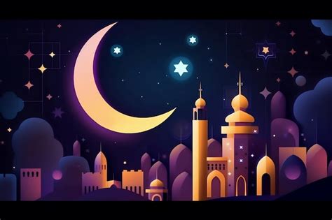 Premium AI Image | Mosque at night Asian cityscape at night Ramadan kareem