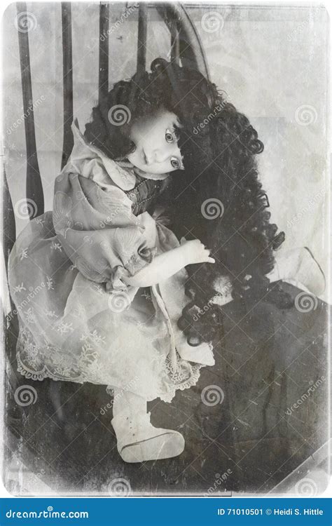 Creepy Broken And Naked Doll Isolated On White Background Separated Of A Doll Stock Image