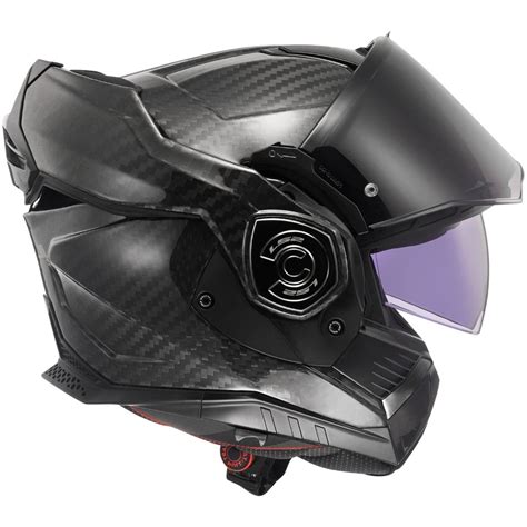 Capacete Ls Advant X Ff Carbon Solid Preto Articulado Grid Motors