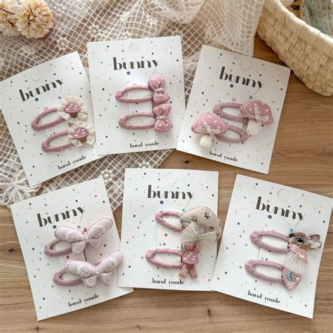 여자 머리핀 이른 봄 핑크 어린이 나비 헤어 클립 달콤한 아름다움 어린이 토끼 버섯 앞머리 깨진 헤어 클립 ...