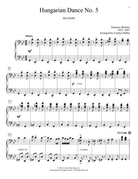 Hungarian Dance Clarinet Sheet