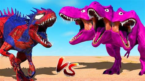 3head Pink T Rex Vs Spiderman I Rex Vs Captain America Spinosaurus 🌍