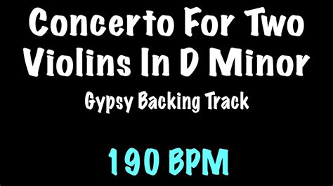 Concerto For Two Violins In D Minor Etude Gypsy Jazz Backing Track