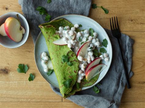 Spinat Pfannkuchen mit Kichererbsen Füllung Rezept EAT SMARTER