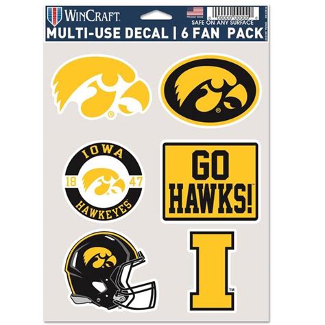 Iowa Hawkeyes 6-Pack Fan Decals - 42136321 | Blain's Farm & Fleet