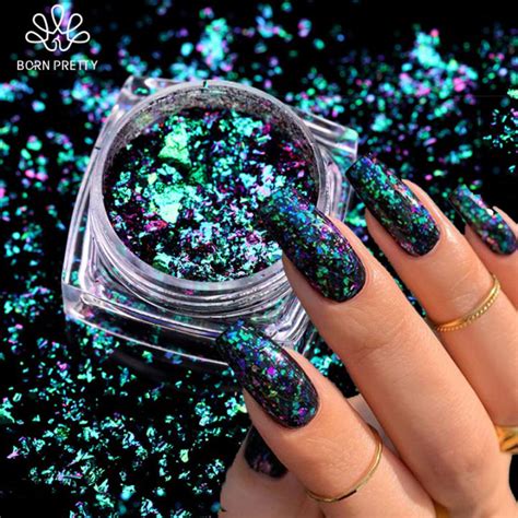 BORN PRETTY 1 Box Chameleon Nail Flakes Irregular Aluminum Foil UV Gel