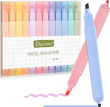 Dacono Dual Tips Highlighters Pcs Aesthetic Highlighters Assorted