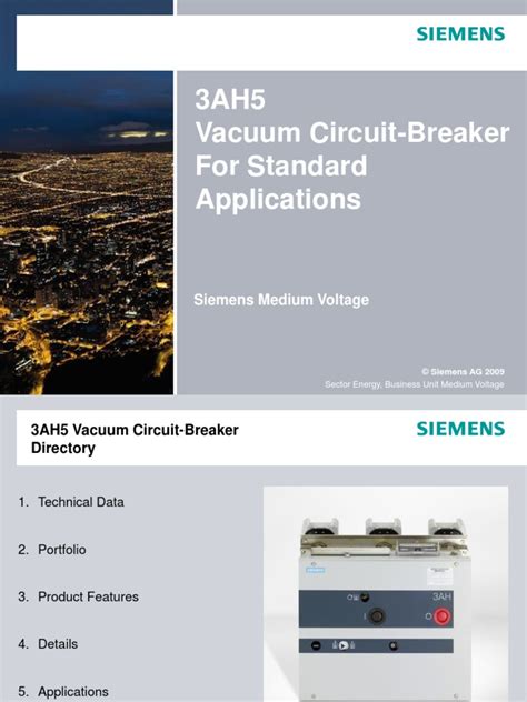 3ah5 Vacuum Circuit Breaker For Standard Applications Siemens Medium