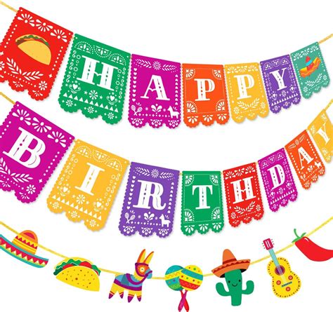 Fiesta Happy Birthday Banner Mexican Party Nepal Ubuy