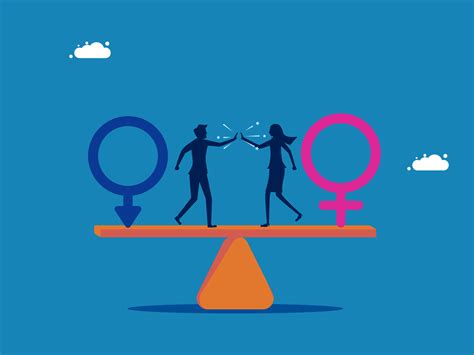 Two People On A Scale With The Words Gender Equality 46800762 Vector Art At Vecteezy