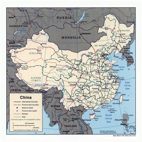 Large Detailed Political And Administrative Map Of China With Roads