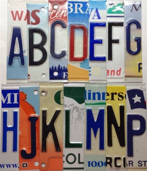 License Plate Letters Numbers License Plate Pieces Upcycled License