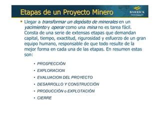 Etapas En La Vida De Un Proyecto Minero Pdf