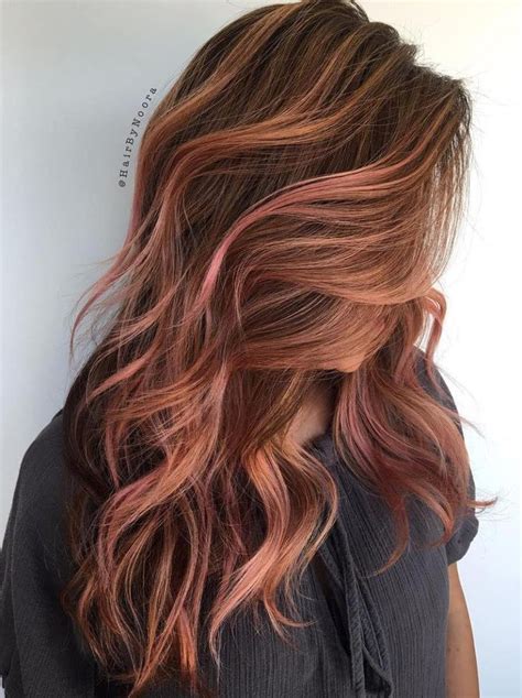 20 Gorgeous Examples of Rose Gold Balayage | Balayage hair rose, Brown ...