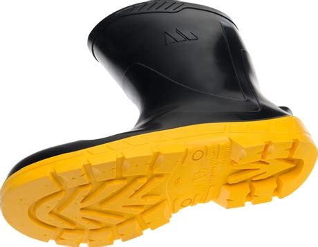 Bota Pvc AllWork Preta Amarelo Cano Médio Bico Aço CA 48270