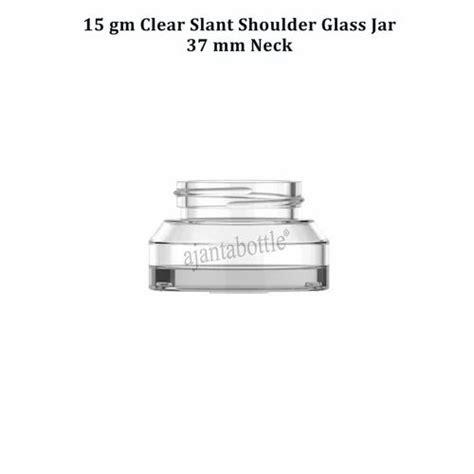 Gm Slant Shoulder Clear Glass Jar For Cream Based Cosmetic Products