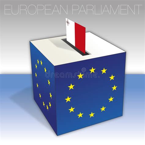 Malta European Parliament Elections Ballot Box And Flag Stock Vector