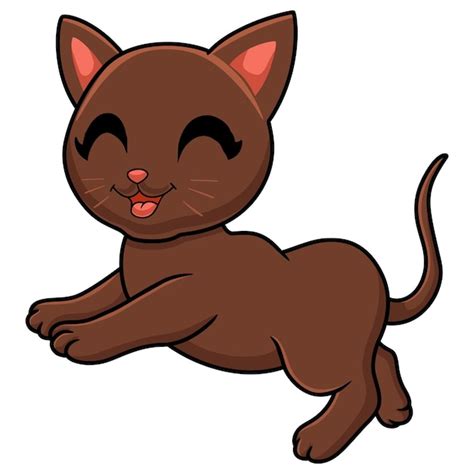 Premium Vector | Cute havana brown cat cartoon