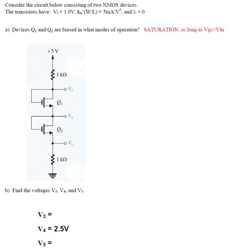 Solved Consider The Circuit Below Consisting Of Two Nmos