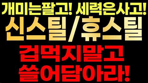 신스틸휴스틸🚨 개미는팔고 세력은사고 겁먹지말고 쓸어담으세요 Youtube