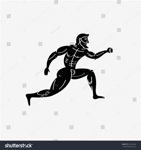 Ancient Greek Naked Athletic Runner Stock Illustration Shutterstock