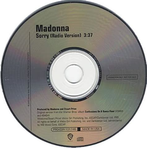 Madonna Sorry Us Promo Cd Single Cd5 5 376712