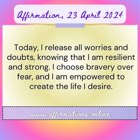 Affirmation 23 April 2024 Affirmations Online