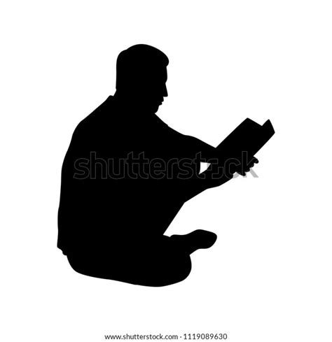 Man Reading Book Silhouette Vector Education Stock Vector Royalty Free