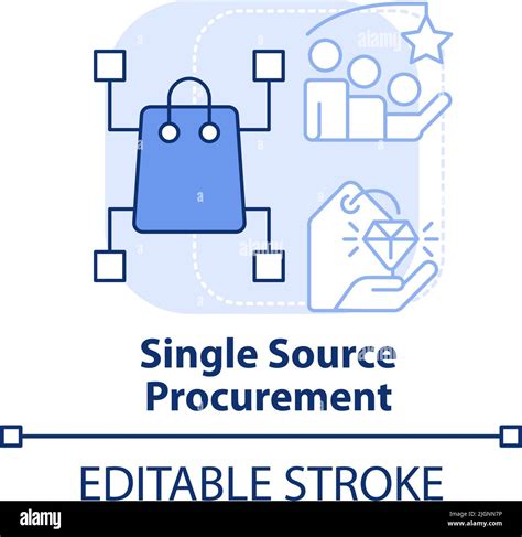 Single Source Procurement Light Blue Concept Icon Stock Vector Image