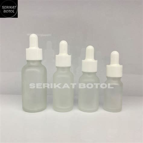 Jual BOTOL KACA PIPET SERUM 10 ML FROSTED RING WHITE 15ML 20 ML 30ML