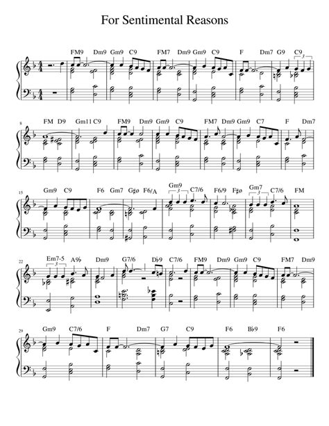 For Sentimental Reasons Sheet Music For Piano Solo