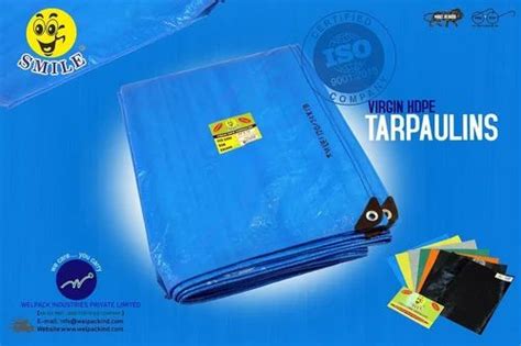 Pe Laminated Blue Hdpe Tarpaulin Gsm Thickness Mm Size X