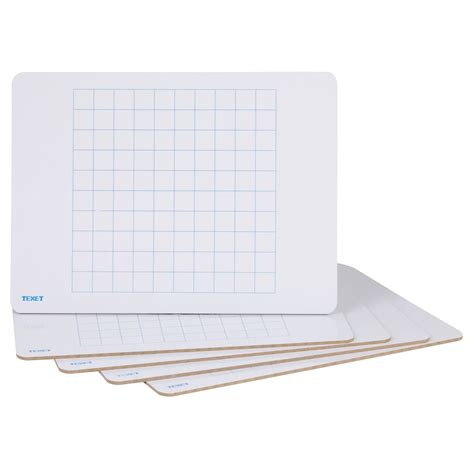 A4 Rigid Maths 100 Square Grid Whiteboard Pk5